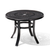 Crestlive Products 24 x 24 in. Round Cast Aluminum Outdoor Side Table with Umbrella Hole
