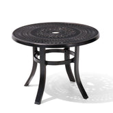 24x24" Round Cast Aluminum Side Table with Umbrella Hole