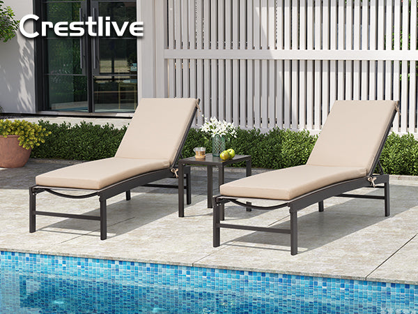 Crestlive Products Outdoor Chaise Lounge Cushio