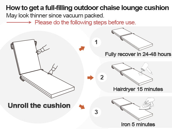 Crestlive Products Outdoor Chaise Lounge Cushio