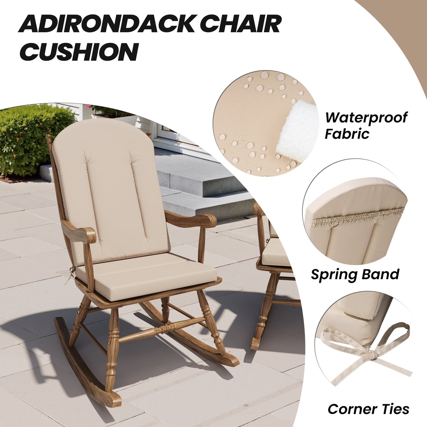 Crestlive Products 50 x 20 in. Outdoor Adirondack Chair Cushion