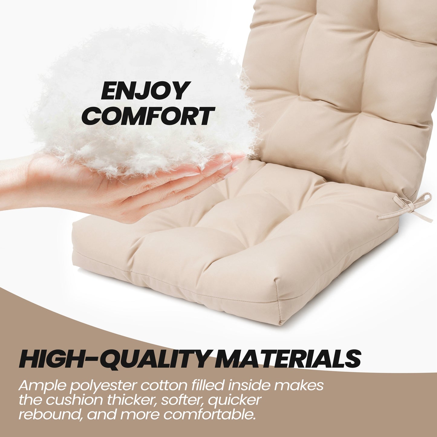 Crestlive Products Outdoor High Back Adirondack Rocking Chair Cushions Set of 2