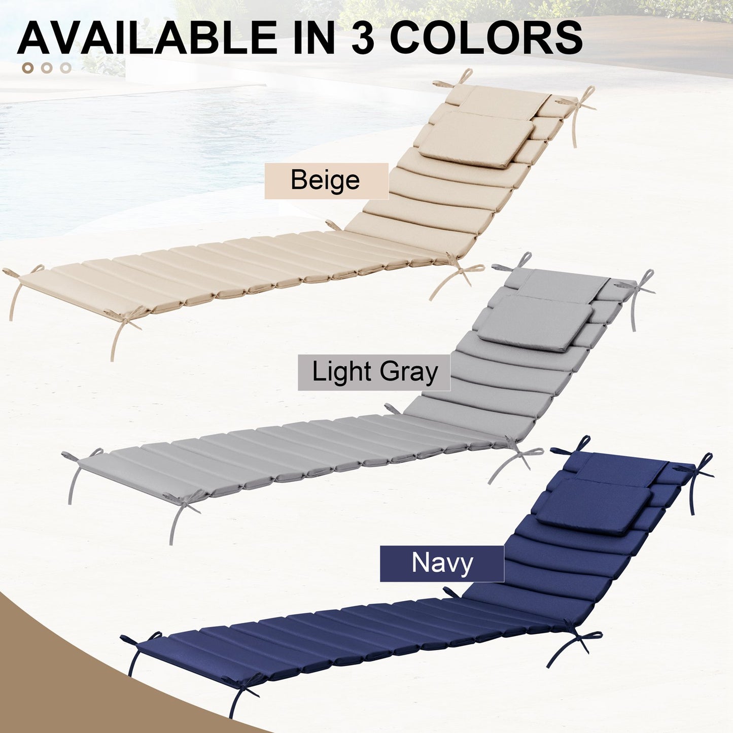 Crestlive Products Outdoor Patio Lounge Chair Cushion