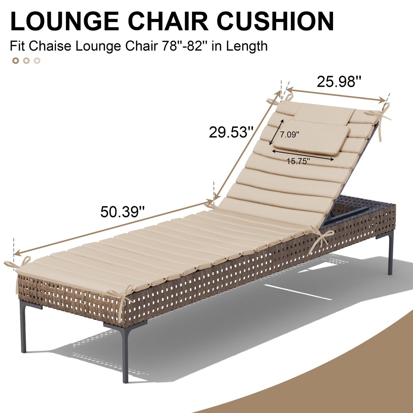 Crestlive Products Outdoor Patio Lounge Chair Cushion
