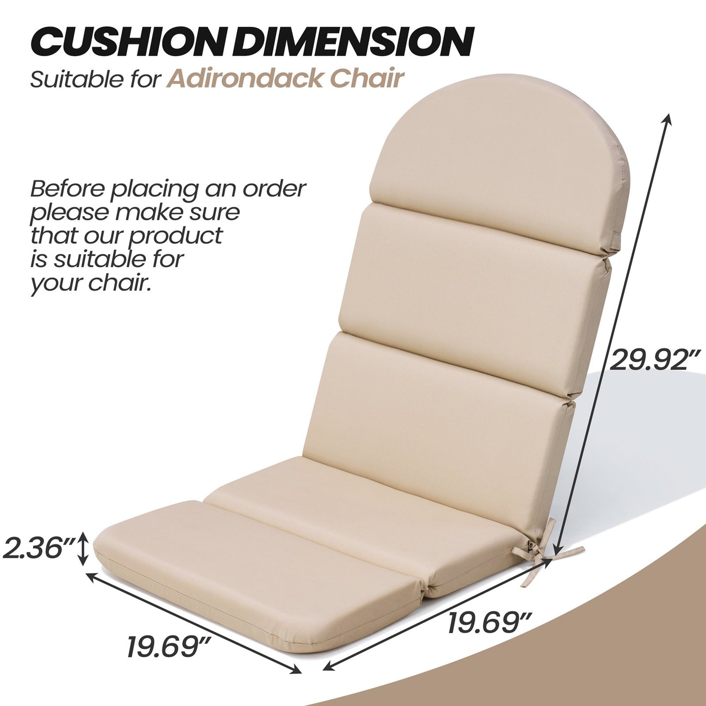Crestlive Products Outdoor Adirondack Patio Chair Cushion