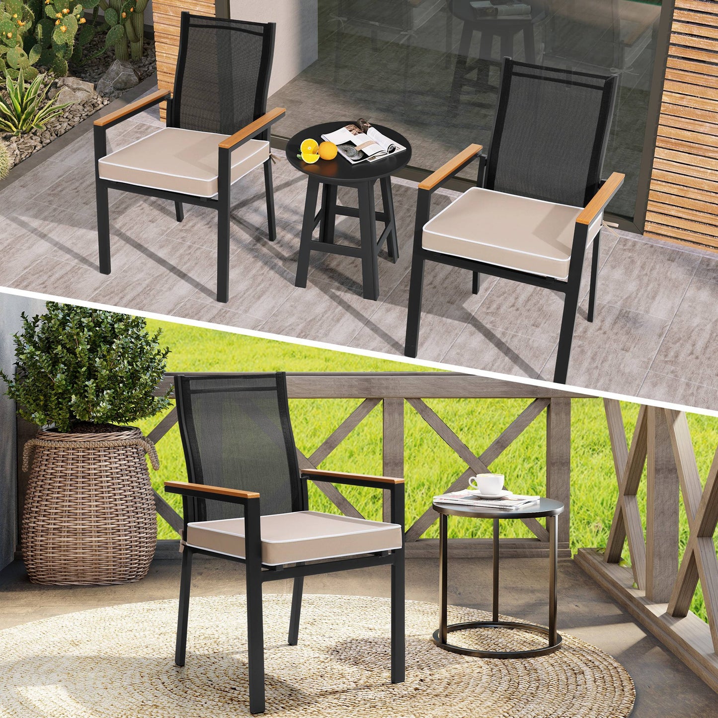 Crestlive Products Outdoor and Indoor Dining Chair Cushion Set