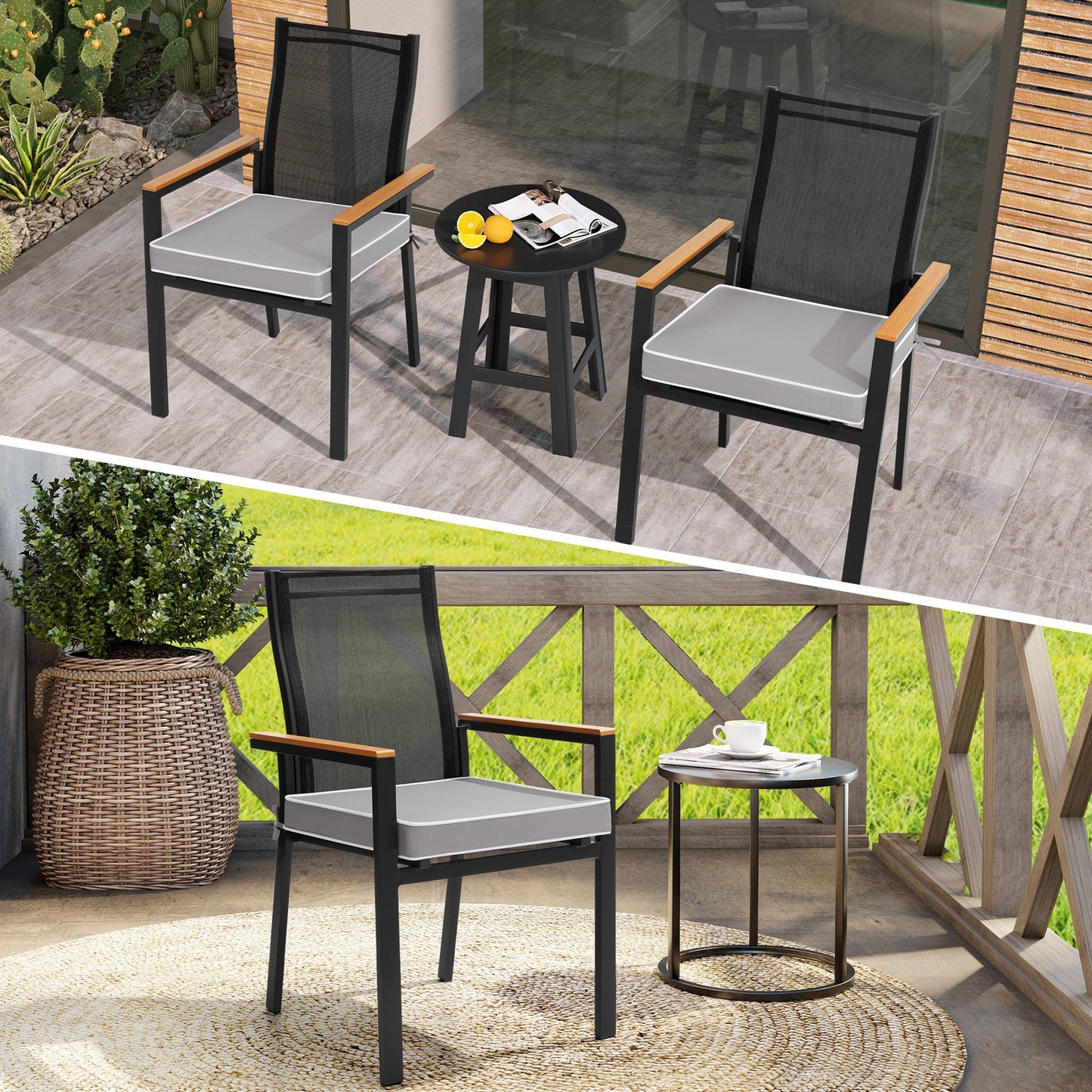 Crestlive Products Outdoor Indoor Dining Chairs Cushion Set Seat Pad Chair Cushion
