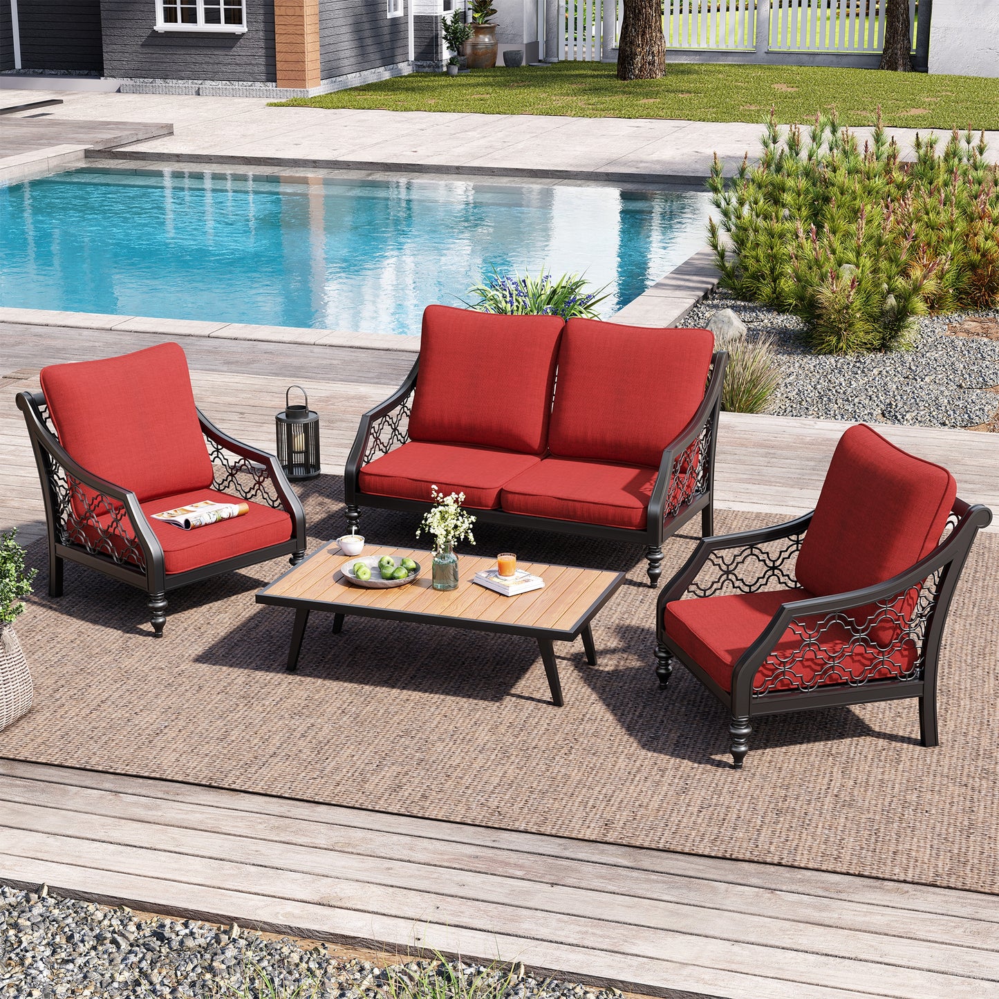 Crestlive Products 24x24 Inch Water-Resistant Deep Seat Outdoor Replacement Cushions
