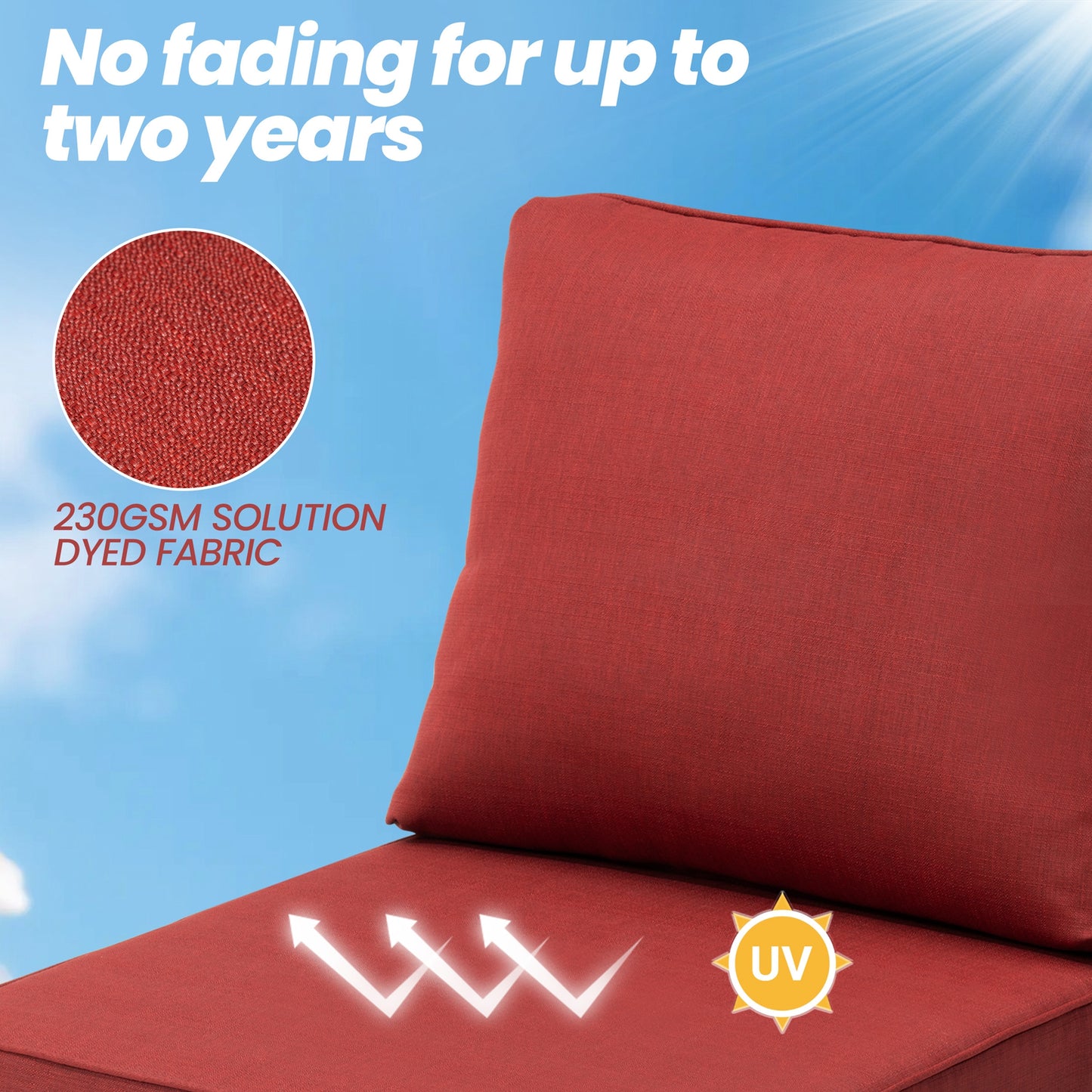 Crestlive Products 24x24 Inch Water-Resistant Deep Seat Outdoor Replacement Cushions