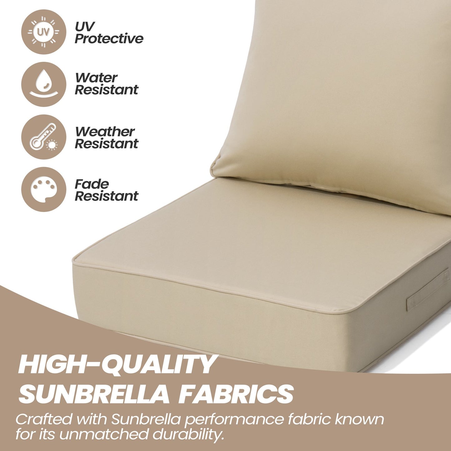 Crestlive Products Outdoor Deep Seat Cushion