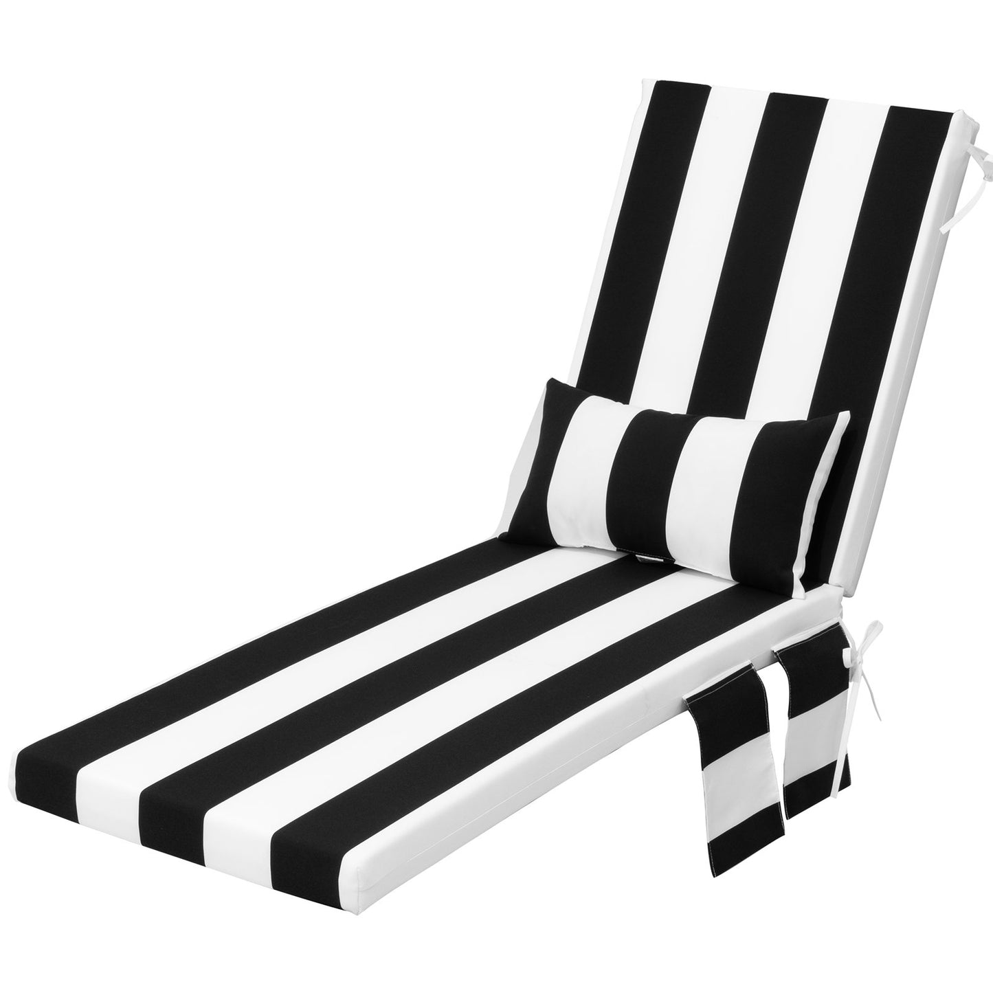 Crestlive Products Outdoor Chaise Lounge Cushion with Pillow and Pockets