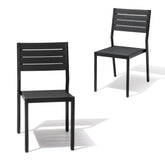 Crestlive Products Aluminum Outdoor Stackable Dining Chair Set of 2