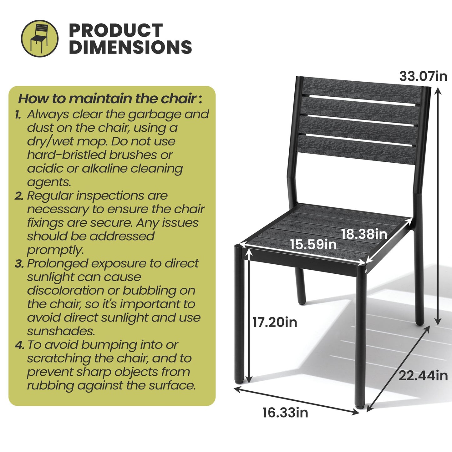 Crestlive Products 7-Piece Outdoor Dining Set Aluminum Frame Wood-Plastic Composite Table with Stackable Chairs