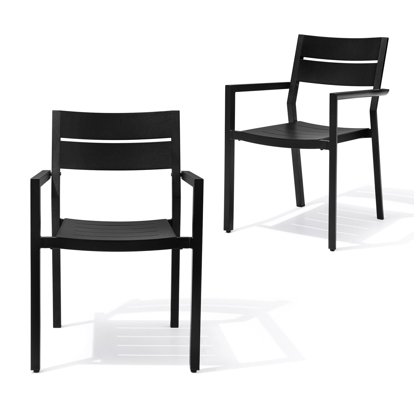 Crestlive Products 2pc Outdoor Stackable Aluminum Dining Chairs