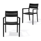 Crestlive Products Aluminum Outdoor Stackable Dining Chair Set of 2