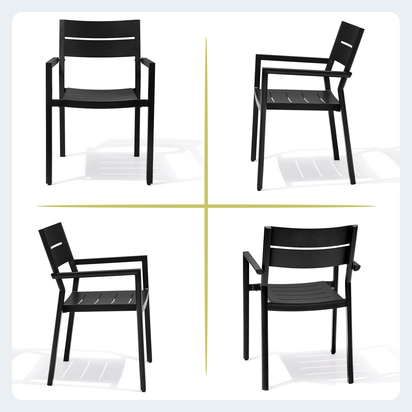 Crestlive Products Aluminum Outdoor Stackable Dining Chair Set of 2
