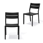 Crestlive Products Aluminum Outdoor Stackable Dining Chair Set of 2