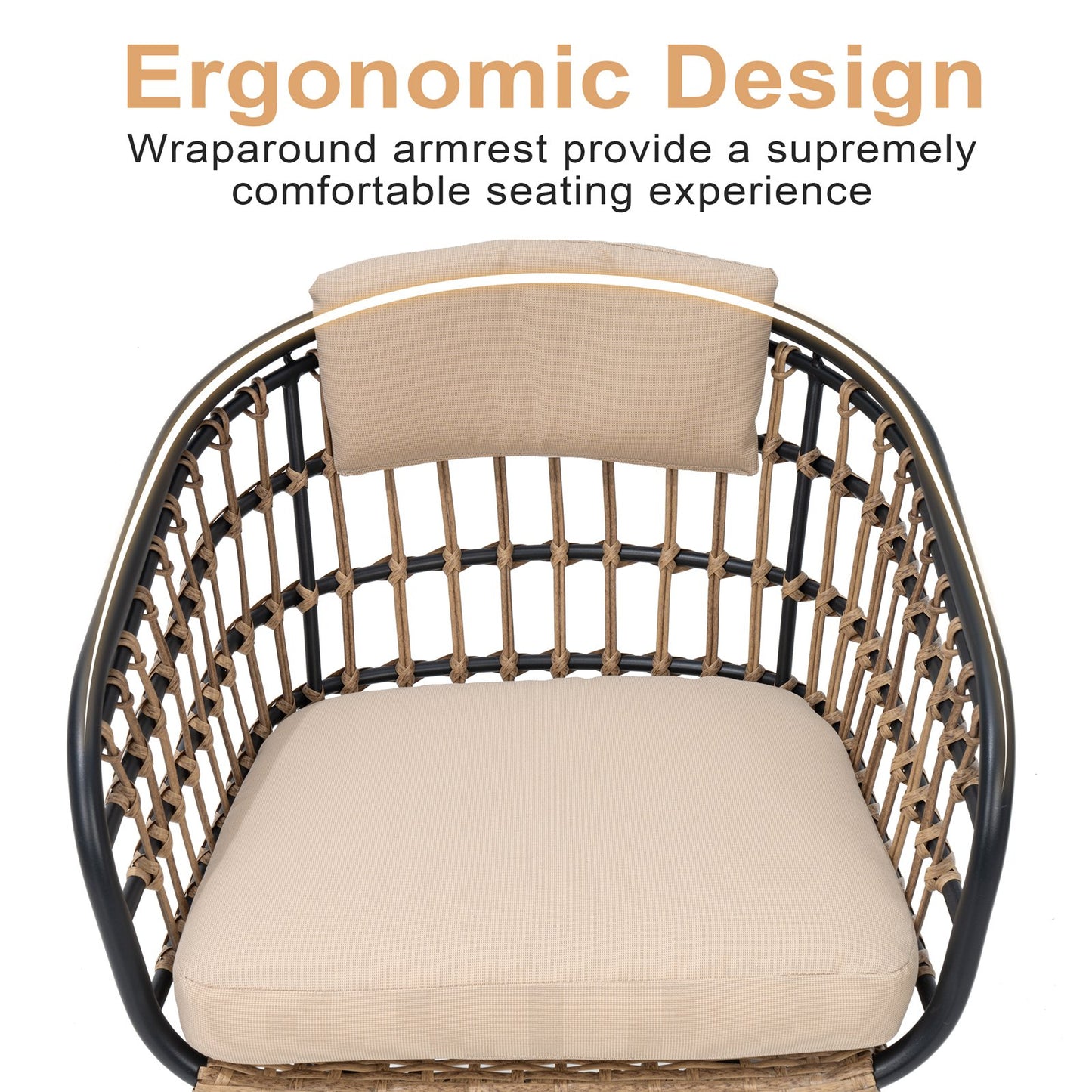 Crestlive Products Extending Rectangular Outdoor Dining Set with PE Rattan Chairs