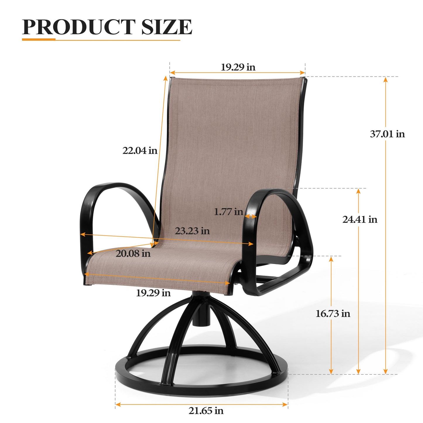 Crestlive Products Outdoor Dining Aluminum Armchair With Sunbrella (Set of 2)