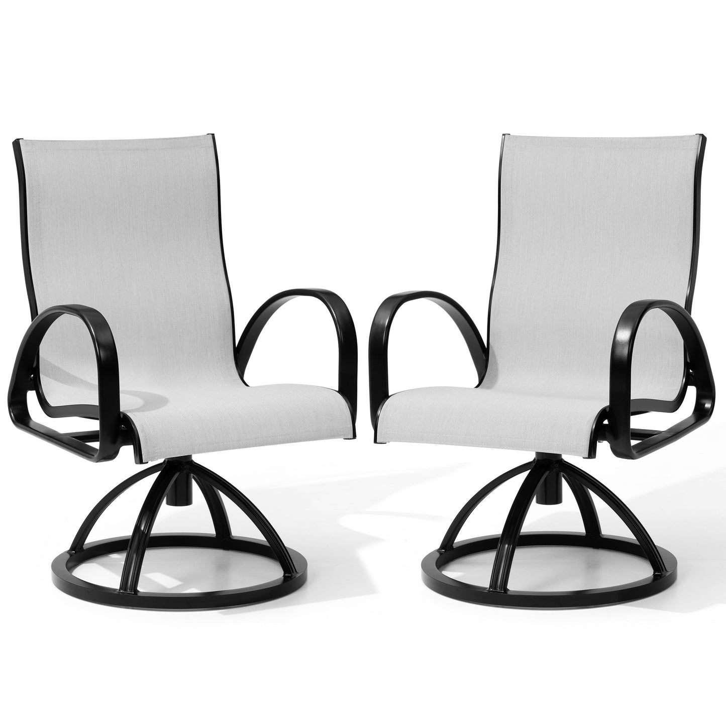 Crestlive Products Outdoor Dining Aluminum Armchair With Sunbrella (Set of 2)