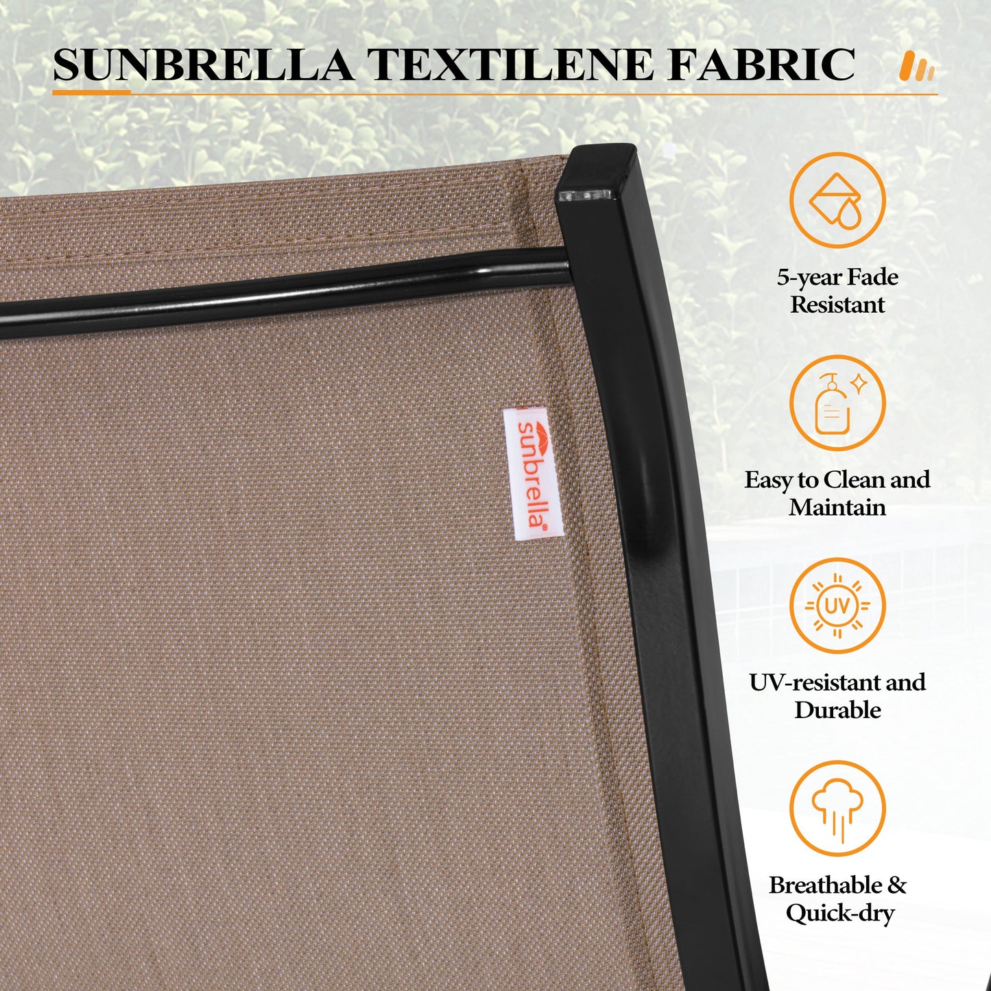 Crestlive Products Aluminum Outdoor Swivel Rocking Dining Chairs with Sunbrella Cushions, Set of 2