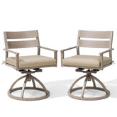Aluminum Swivel Rocking Dining Chair Set of 2 with Sunbrella Cushions