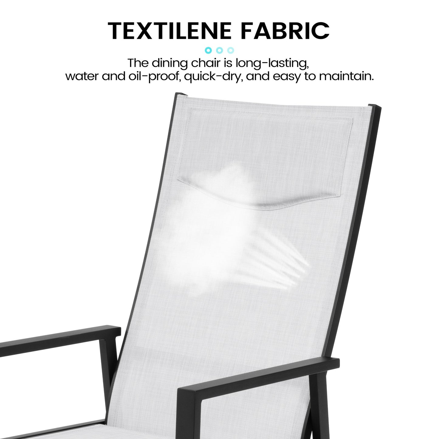 Crestlive Products Aluminum Outdoor Adjustable High Back Dining Chairs Set of 2