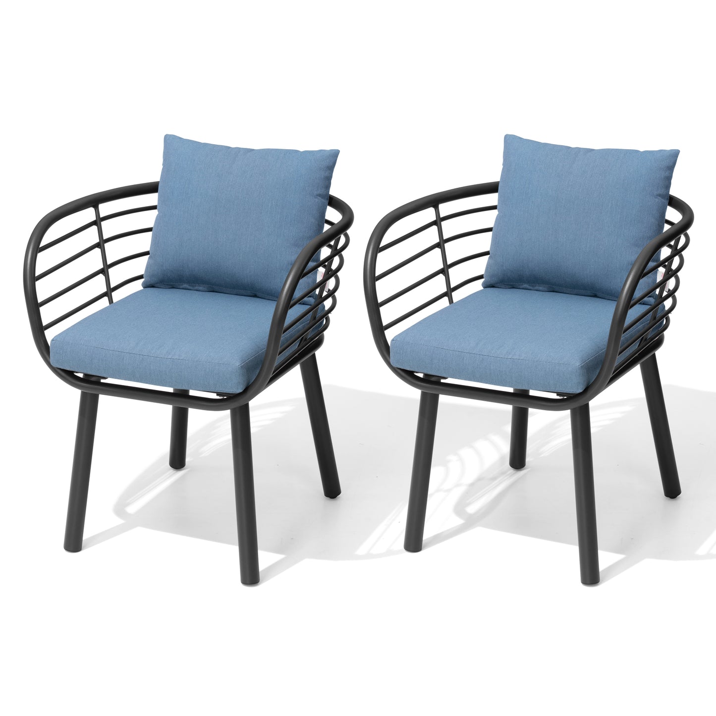 Crestlive Products Aluminum Outdoor Patio Dining Chair with Sunbrella Cushions