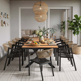 Aluminum Outdoor Stackable Dining Chairs with Woven Rope Back