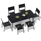 Crestlive Products 7/9-Piece Outdoor Aluminum Patio Dining Set with Umbrella Hole Table and Stackable Chairs