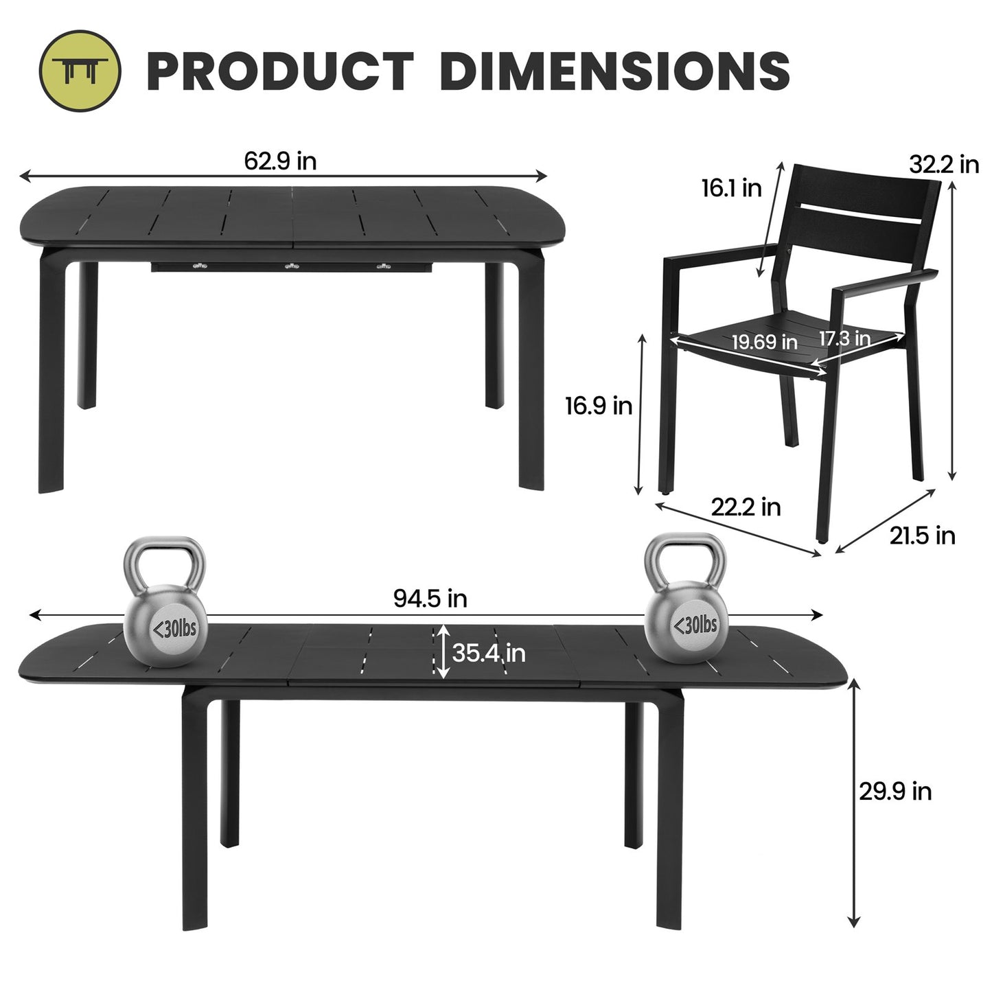 Crestlive Products 9-Piece Extendable Patio Rectangular Outdoor Dining Set with Chairs