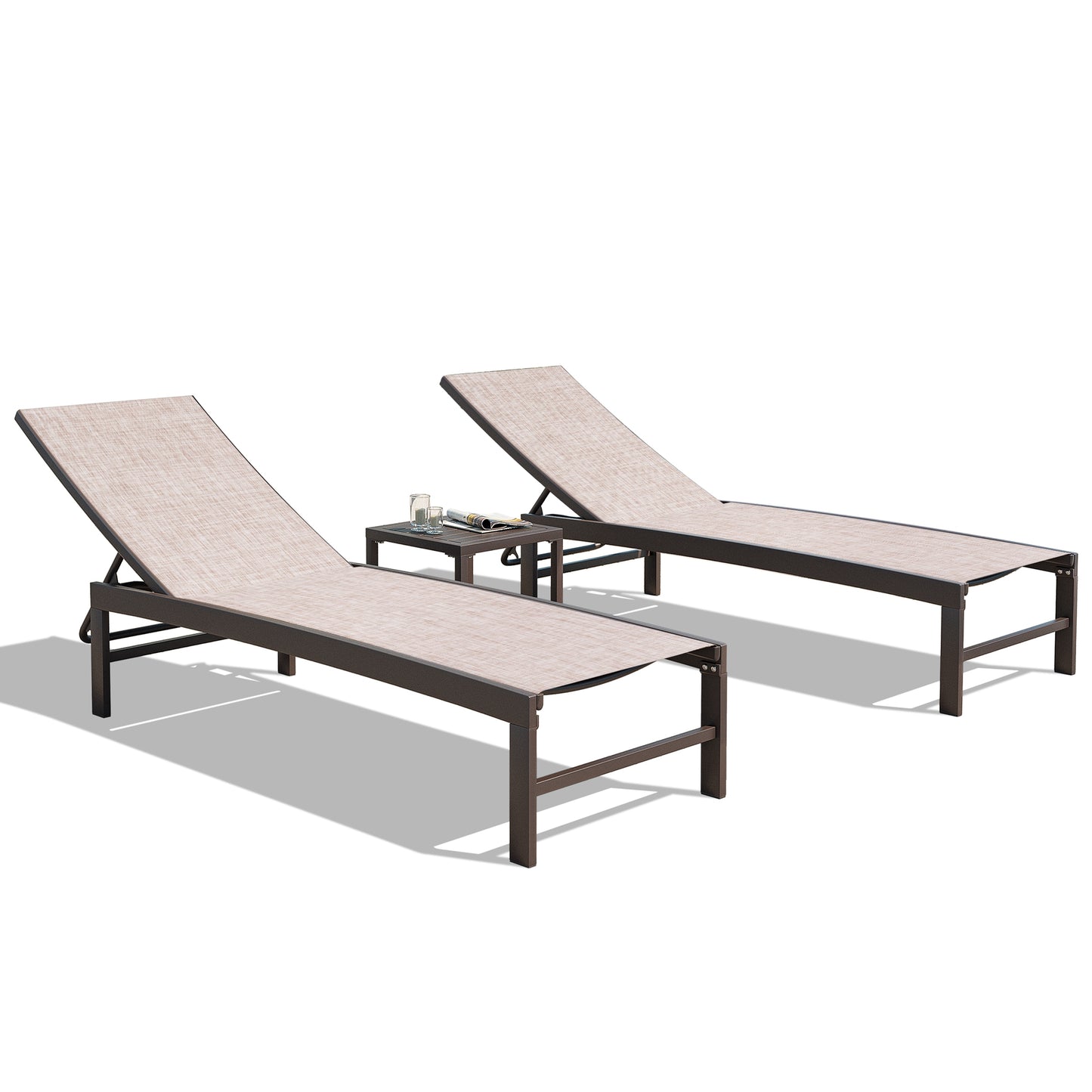Crestlive Products 1-Piece Outdoor Adjustable Chaise Lounge Chair