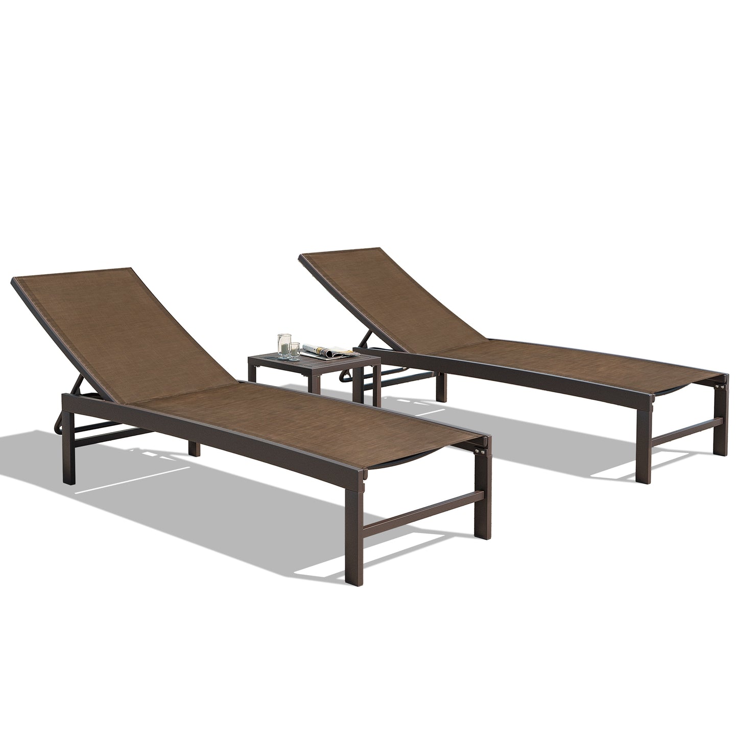 Crestlive Products 1-Piece Outdoor Adjustable Chaise Lounge Chair
