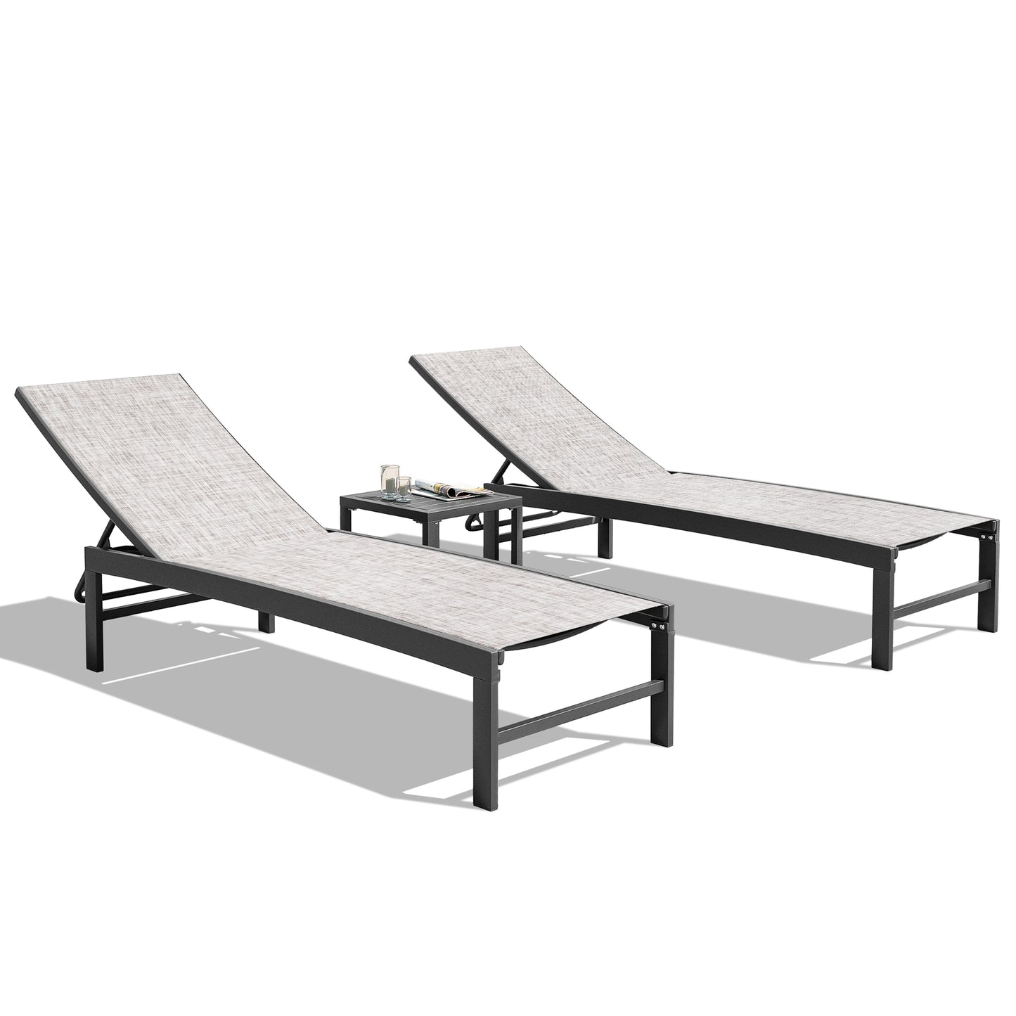 Crestlive Products 1-Piece Outdoor Adjustable Chaise Lounge Chair