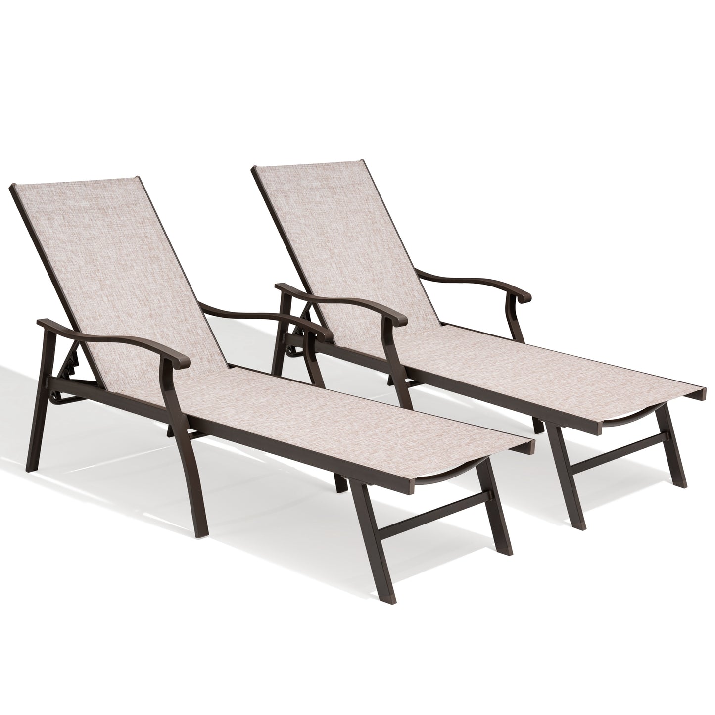 Crestlive Products Adjustable Outdoor Chaise Lounge Chair for Patio and Beach