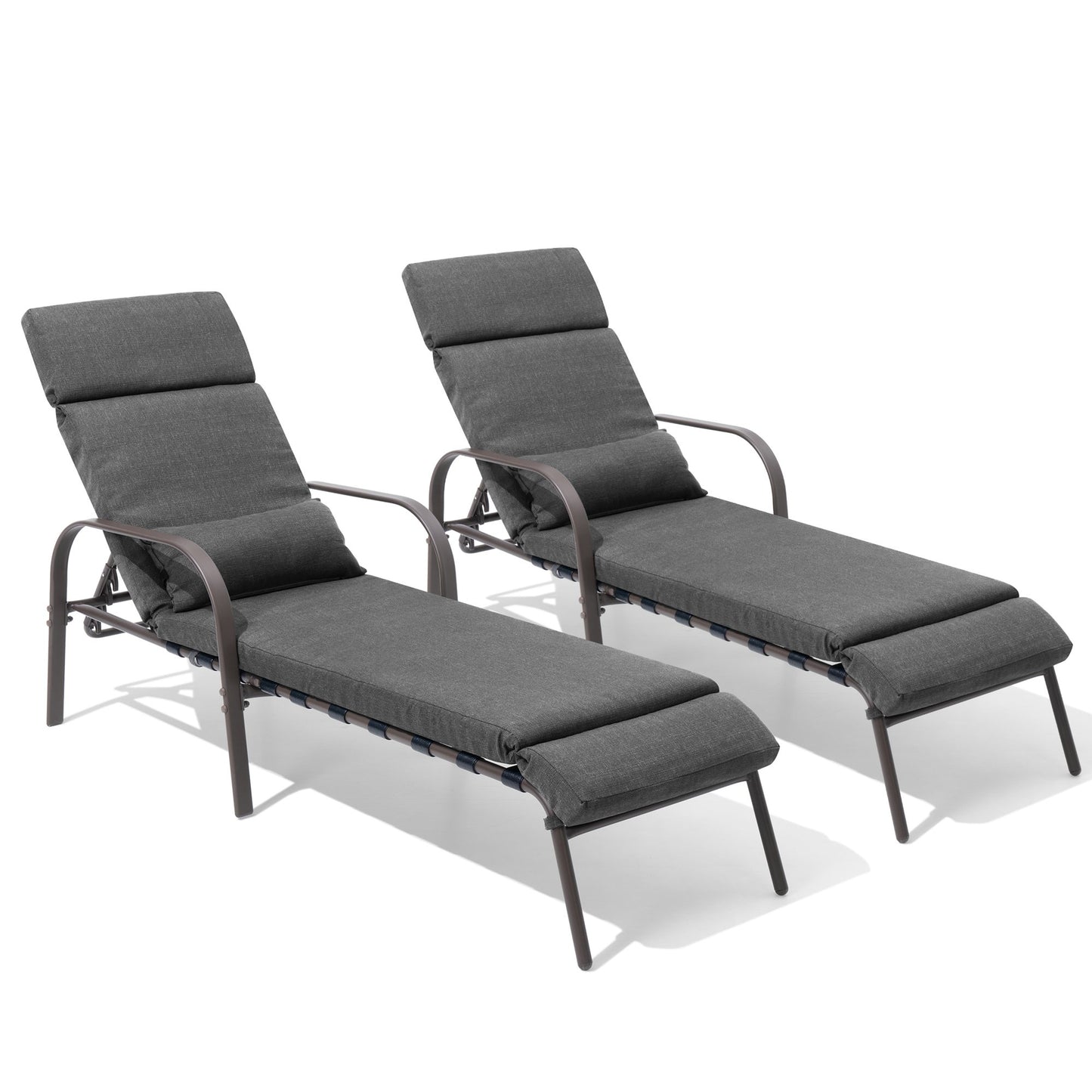 Crestlive Products Adjustable Five-Position Chaise Lounge Chair with Cushion