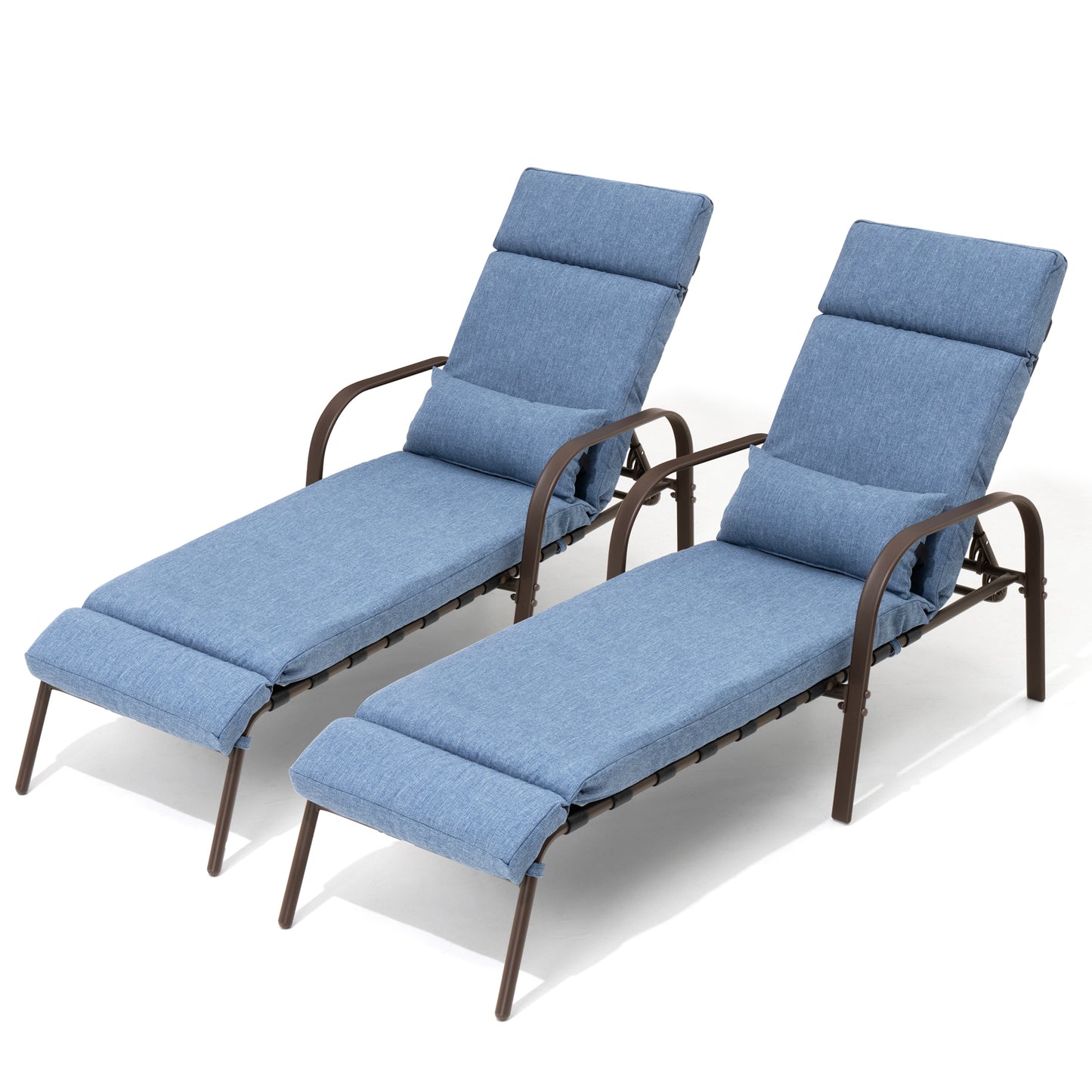 Crestlive Products Adjustable Five-Position Chaise Lounge Chair with Cushion