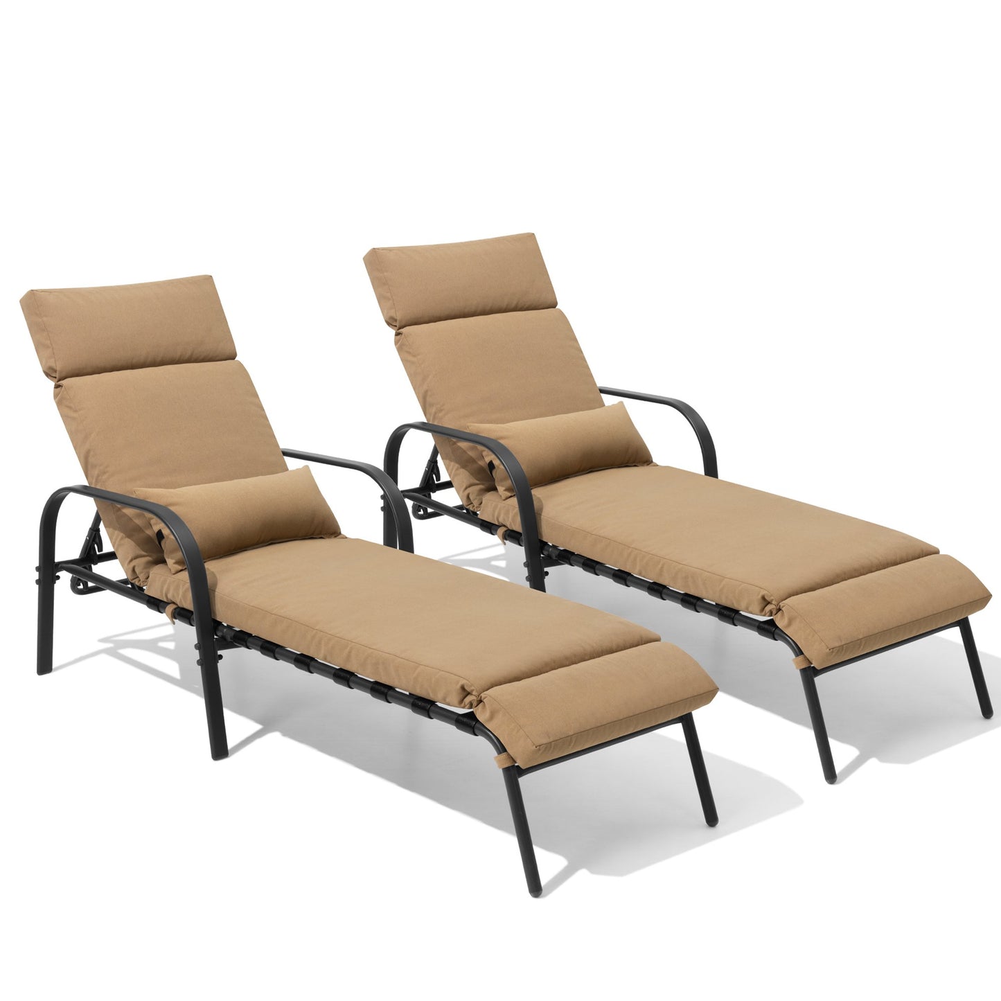Crestlive Products Adjustable Five-Position Chaise Lounge Chair with Cushion