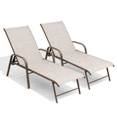 Aluminum Adjustable Outdoor Chaise Lounge Set of 2
