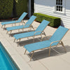 Aluminum Adjustable Outdoor Chaise Lounge Set of 2