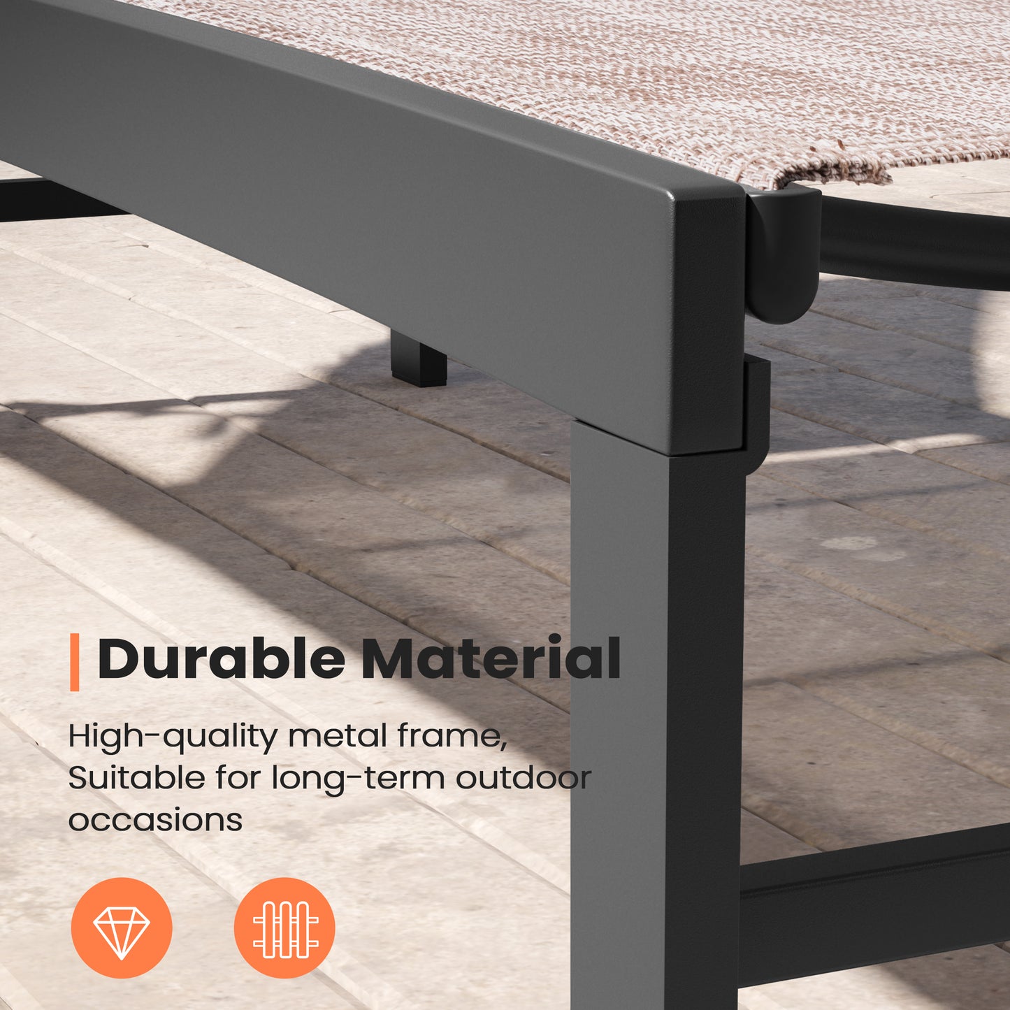 Crestlive Products Steel Outdoor Adjustable Chaise Lounge Chair