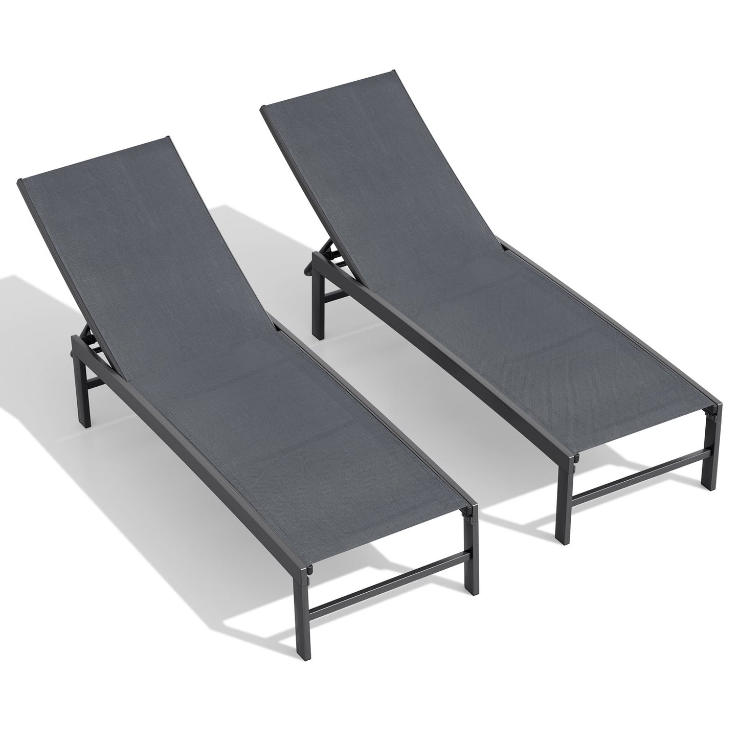 Crestlive Products Steel Outdoor Adjustable Chaise Lounge Chair