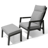 Adjustable Outdoor Reclining Chair with Ottoman & Cushions