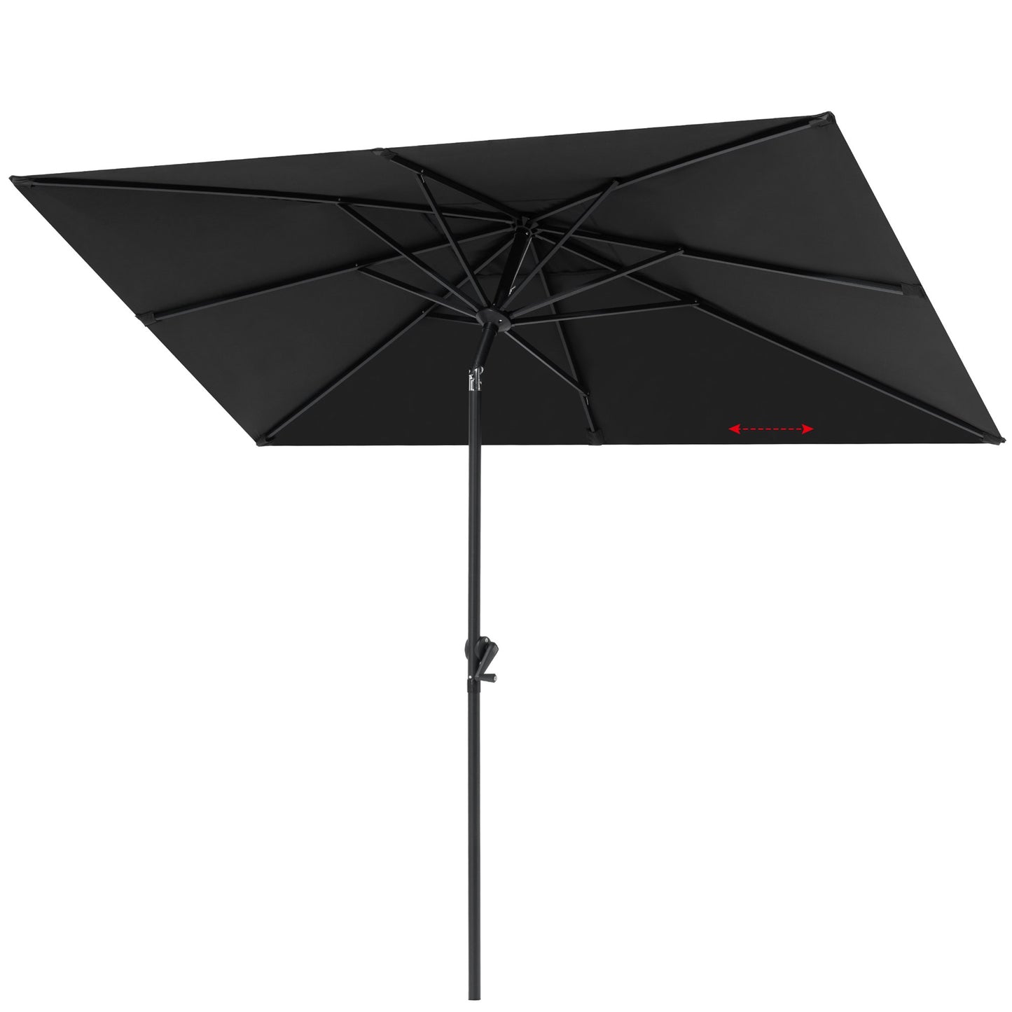 Crestlive Products Outdoor 9x5 ft Rectangular Market Umbrella Double Top Aluminum Tilt