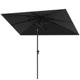 Crestlive Products 9x5ft Outdoor Rectangular Market Umbrella Double Top Aluminum Tilt