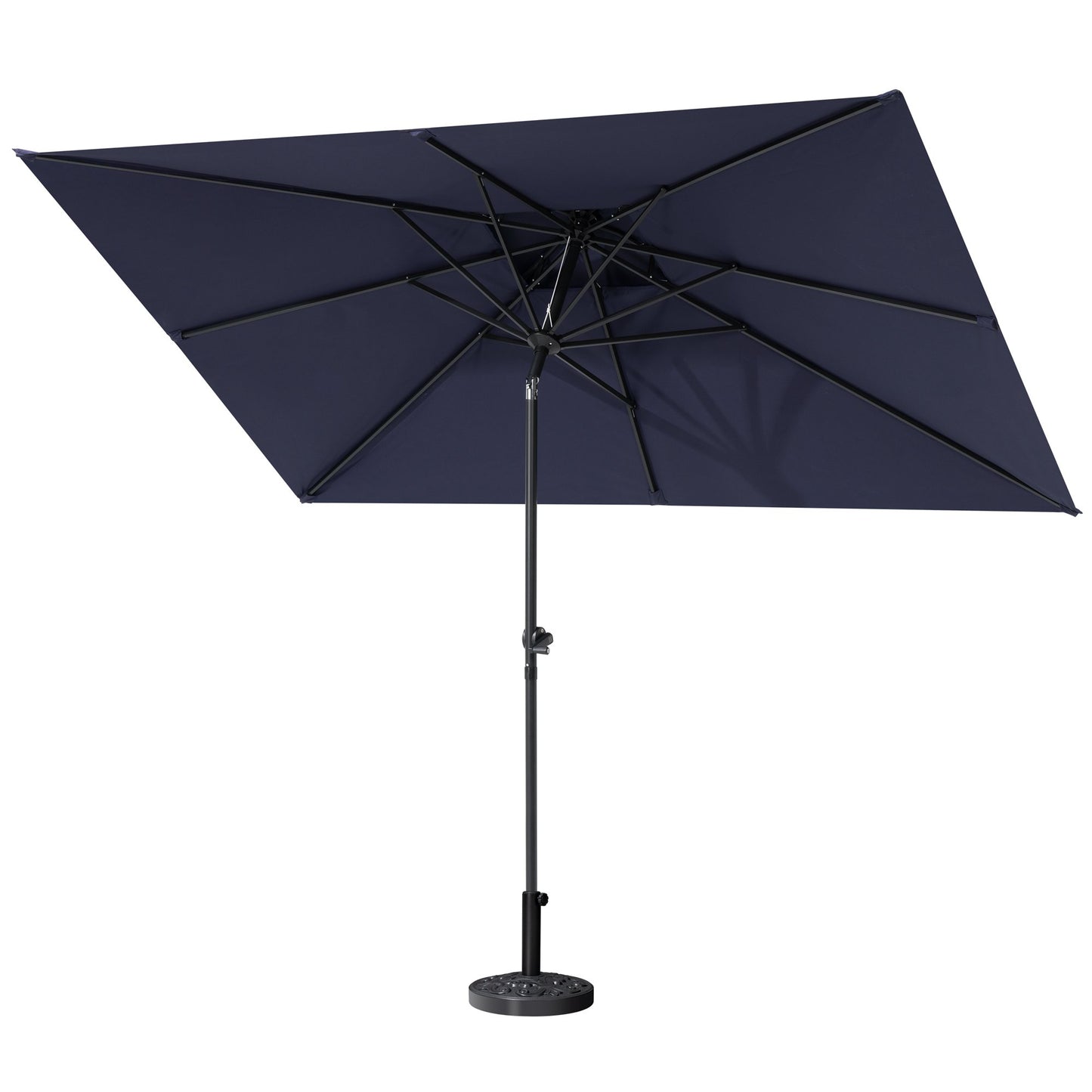 Crestlive Products Outdoor 9x5 ft Extra Large Rectangular Market Umbrella Double Top Aluminum Tilt