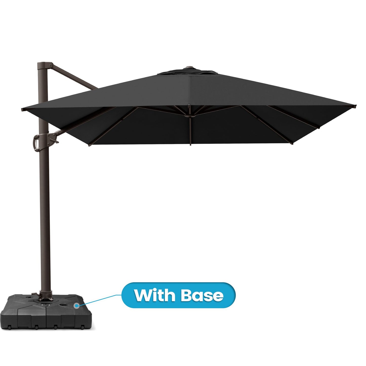 Crestlive Products 10x13ft Aluminum Crank Cantilever Patio Umbrella with Base