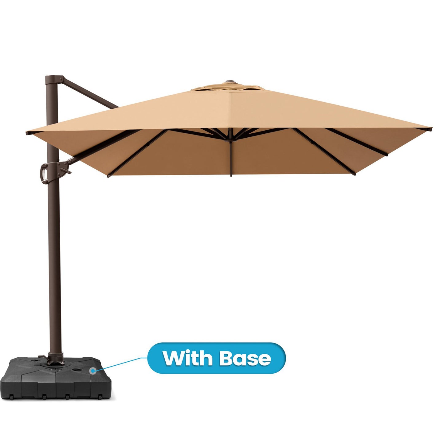 Crestlive Products 10x13ft Aluminum Crank Cantilever Patio Umbrella with Base