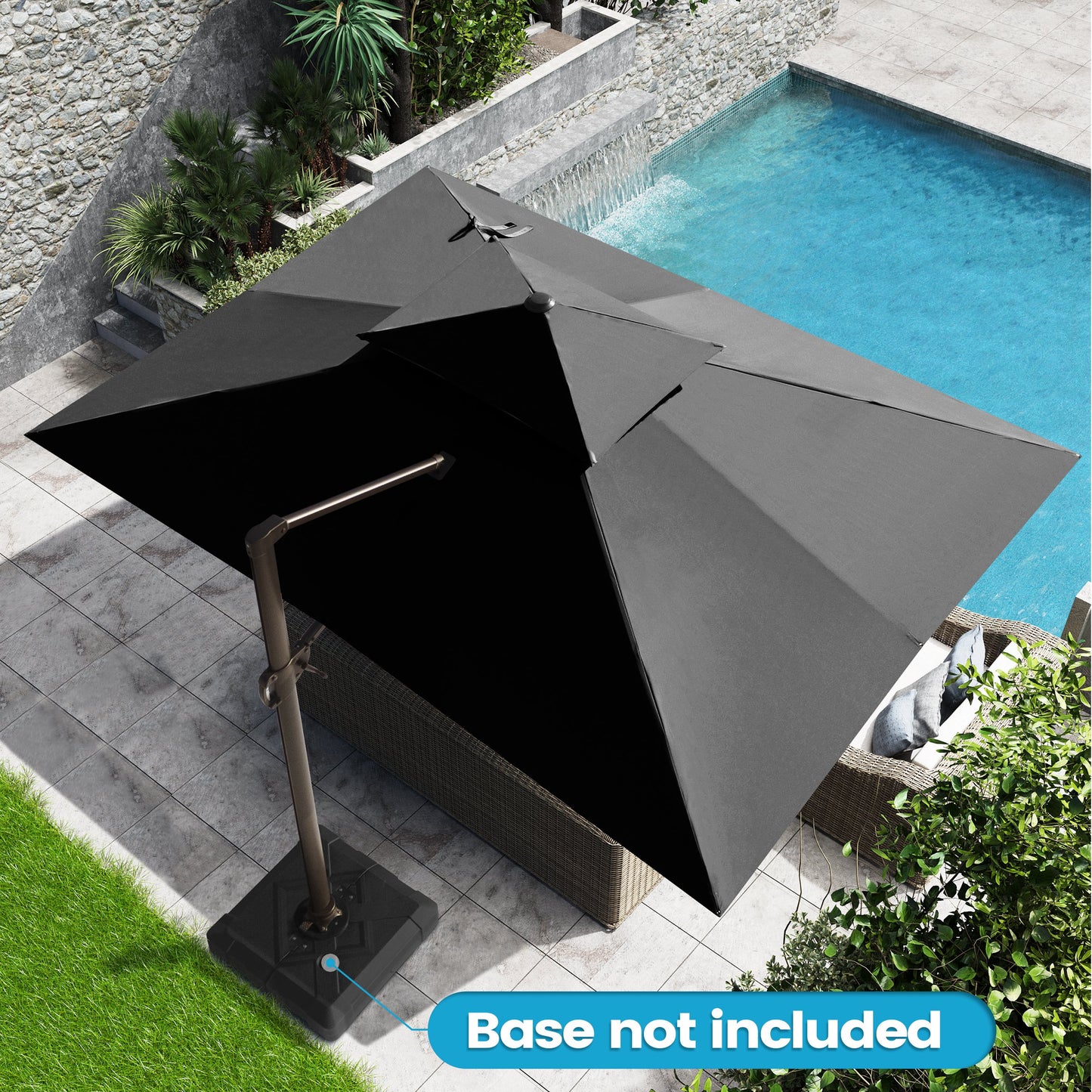 Crestlive Products 13x10ft Aluminum Crank Cantilever Patio Umbrella