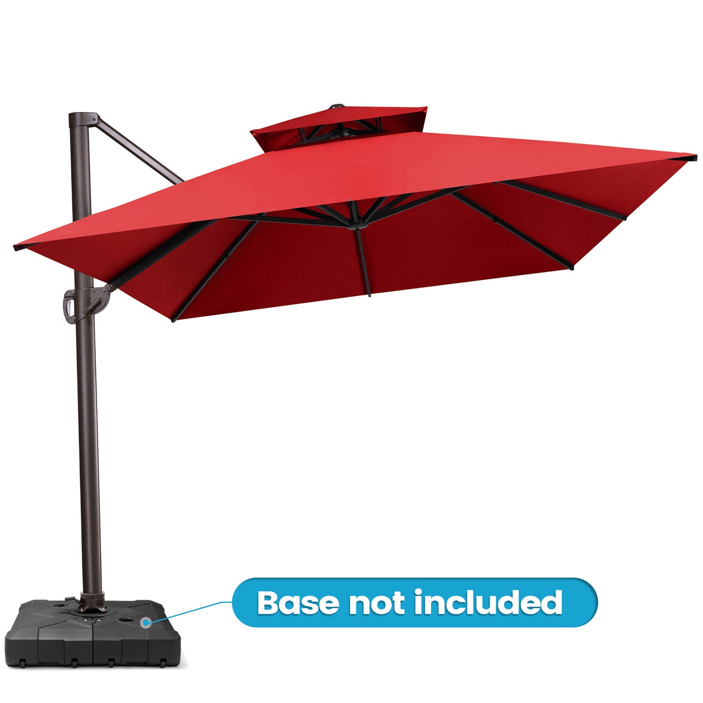 Crestlive Products 10x13ft Aluminum Crank Cantilever Patio Umbrella withnot Base